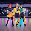 Halloween hiphop-dansoutfit voor kinderen met korte jas, top met print en wijd uitlopend rokje