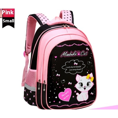 Kinderrugzak met lunchbox set met bijpassend etui cartoonkat print waterdicht en tas combo