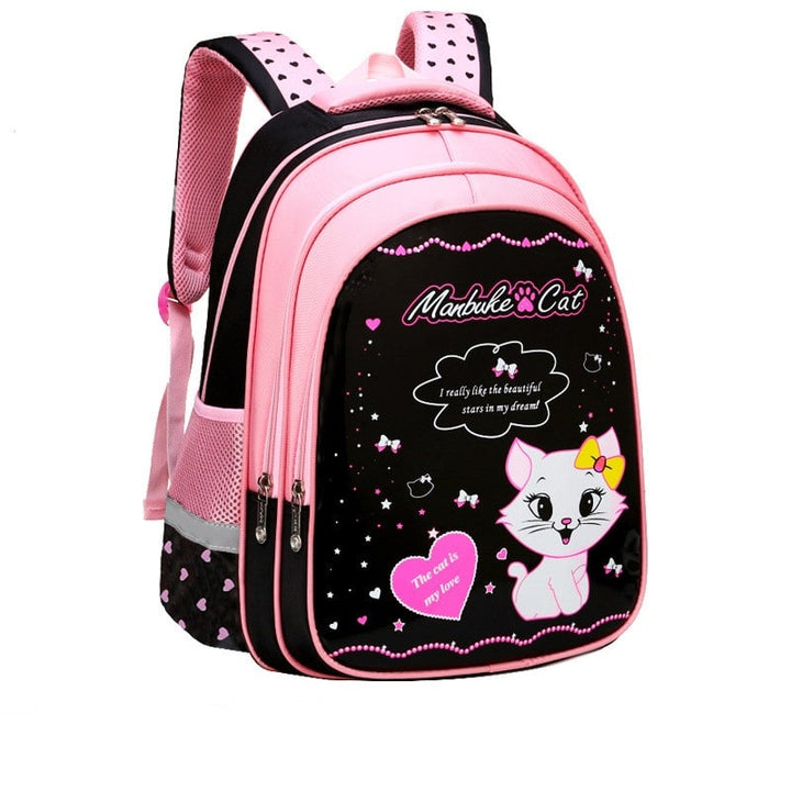 Kinderrugzak met lunchbox set met bijpassend etui cartoonkat print waterdicht en tas combo