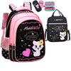 Kinderrugzak met lunchbox set met bijpassend etui cartoonkat print waterdicht en tas combo