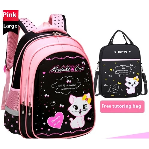 Kinderrugzak met lunchbox set met bijpassend etui cartoonkat print waterdicht en tas combo