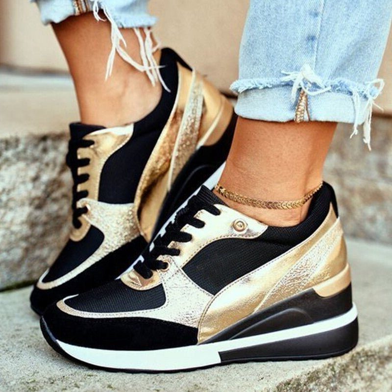 Sneakers met colorblock-design en veters voor dames