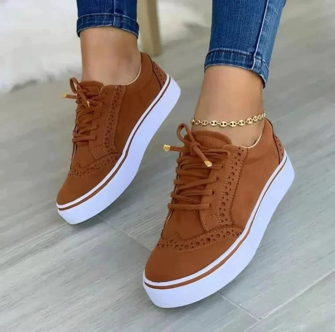 Plateausneakers met veters voor dames