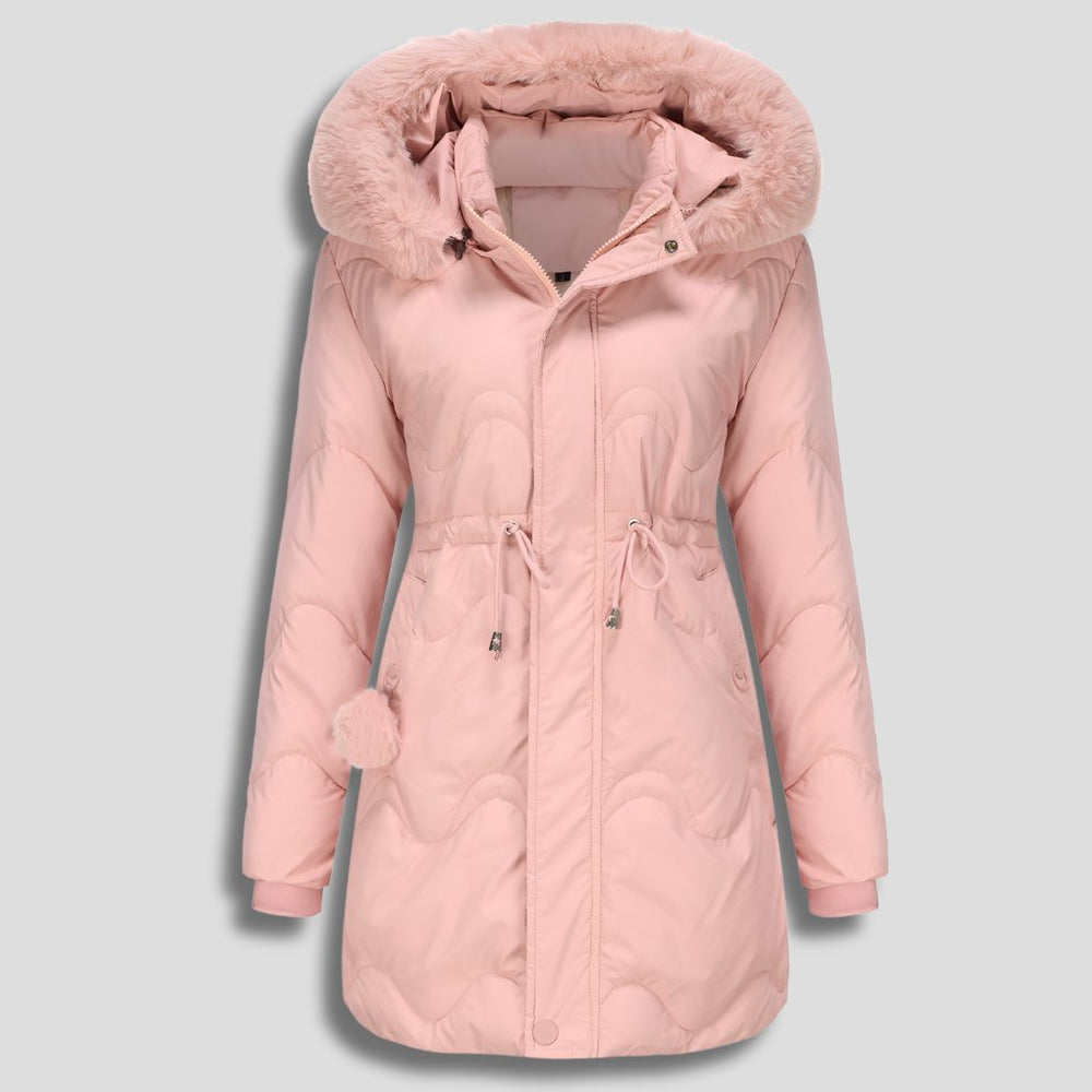 Gewatteerde lange puffy parka voor dames
