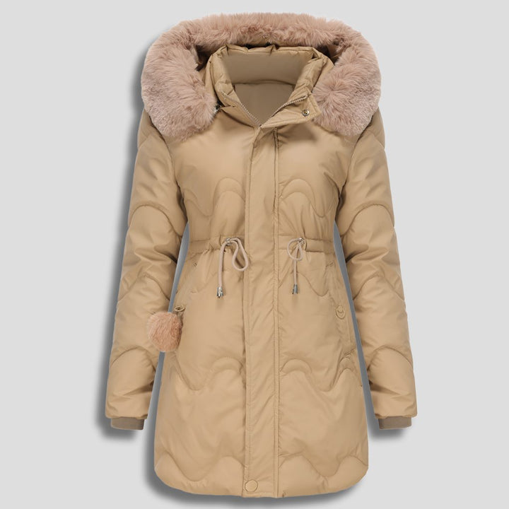 Gewatteerde lange puffy parka voor dames