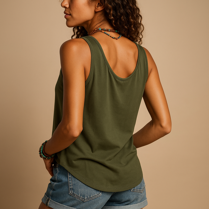 Mouwloos lichtgewicht overhemd met knoopjes