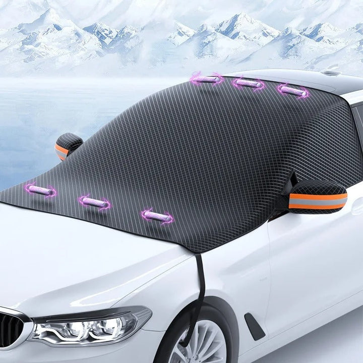 Magnetische sneeuwhoes voor autoruit met spiegelbeschermers en reflecterende strepen