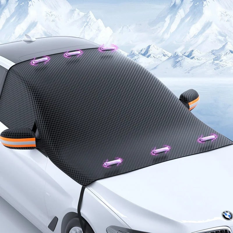 Magnetische sneeuwhoes voor autoruit met spiegelbeschermers en reflecterende strepen