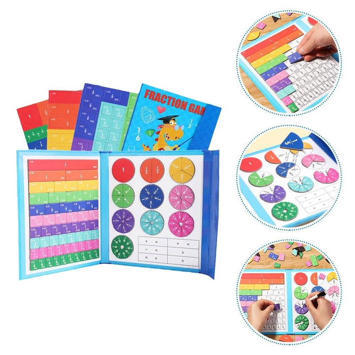 Magnetische breukentegels en cirkels met afveegbaar boek en uitwisbare marker