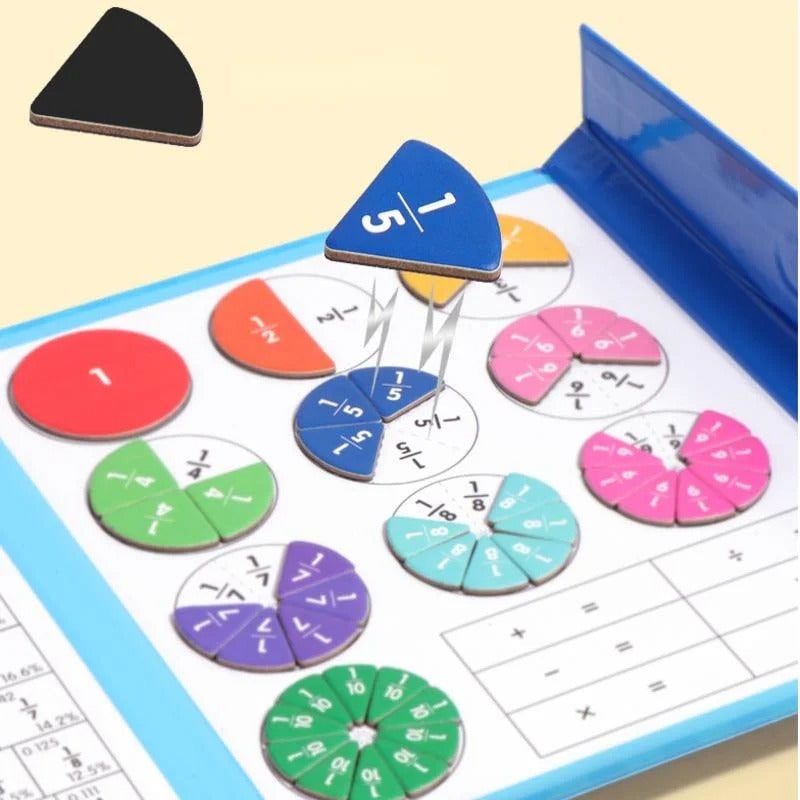 Magnetische breukentegels en cirkels met afveegbaar boek en uitwisbare marker