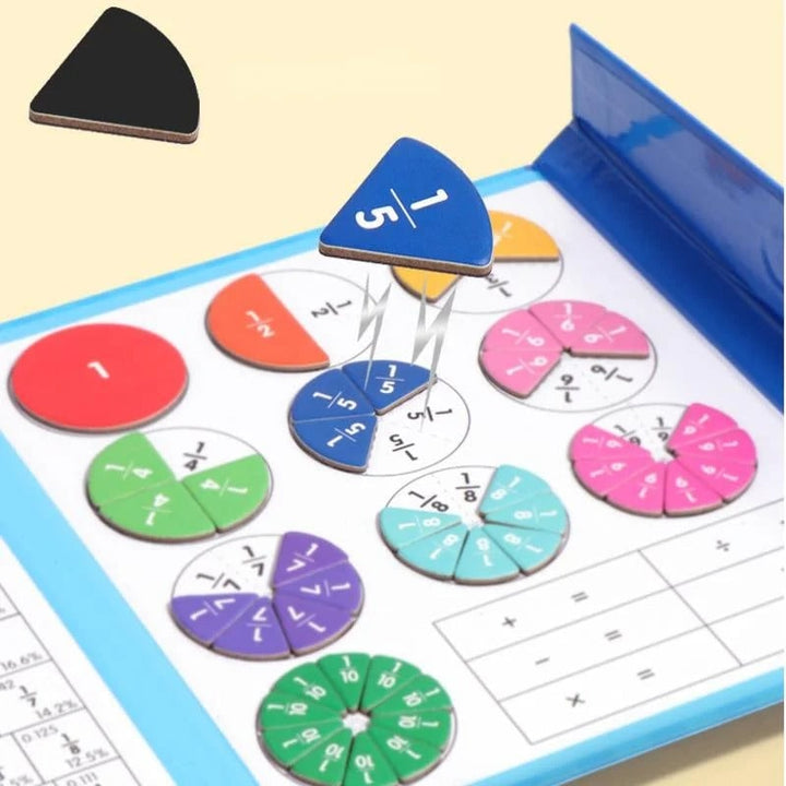 Magnetische breukentegels en cirkels met afveegbaar boek en uitwisbare marker