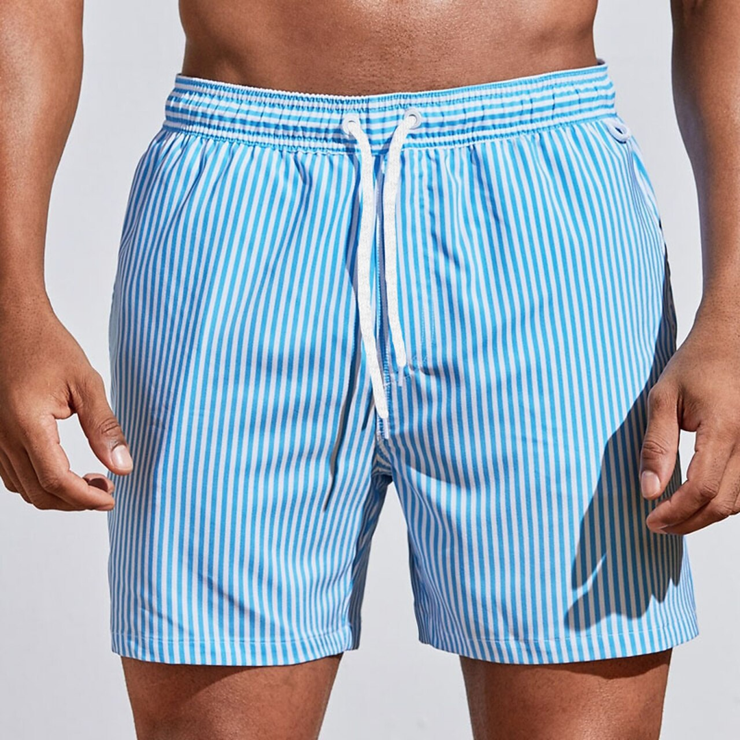 Heren Gestreepte Shorts met Trekkoord