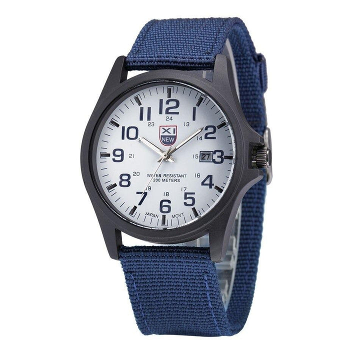 Veldhorloge voor heren, tactisch analoog met nylon band en militaire schaal voor outdooravonturen