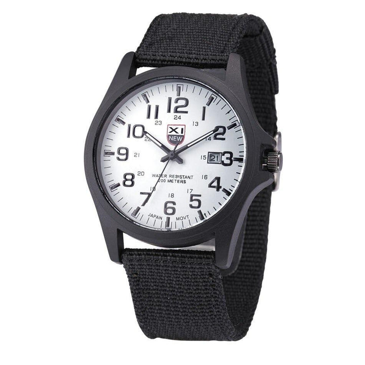 Veldhorloge voor heren, tactisch analoog met nylon band en militaire schaal voor outdooravonturen