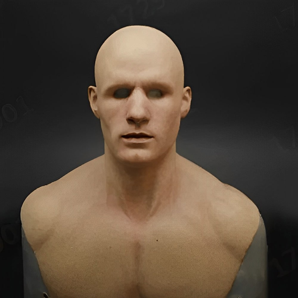 Realistisch siliconen oudemannenmasker voor heren voor Halloween met gezichtsbeharing en borststuk