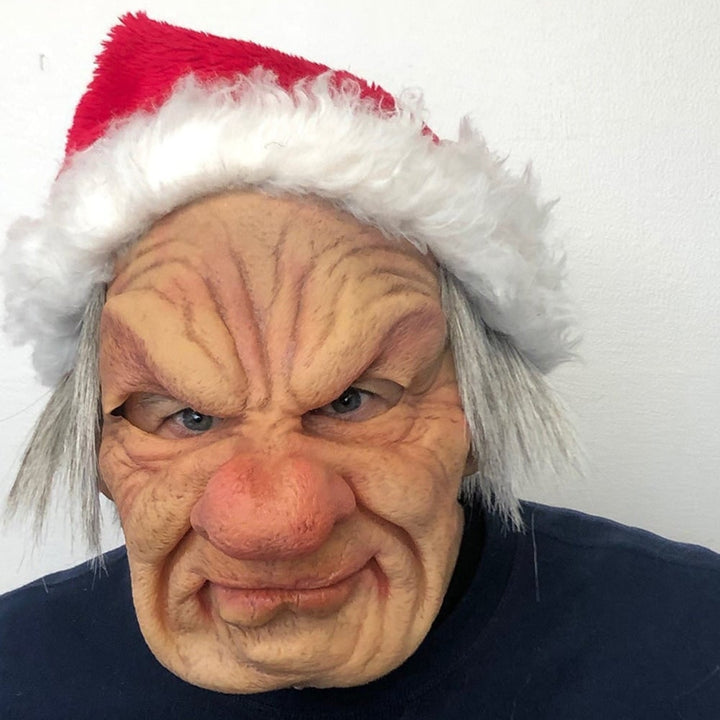 Realistisch siliconen oudemannenmasker voor heren voor Halloween met gezichtsbeharing en borststuk