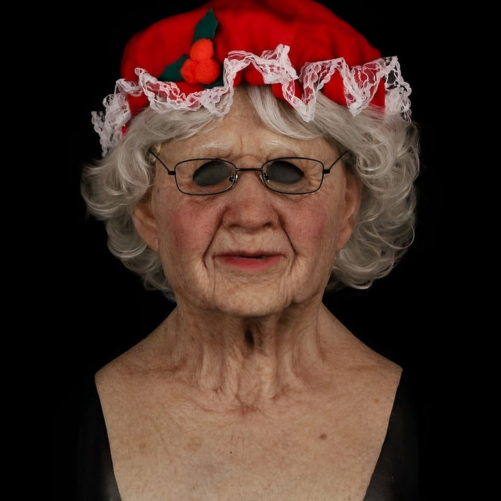 Realistisch siliconen oudemannenmasker voor heren voor Halloween met gezichtsbeharing en borststuk
