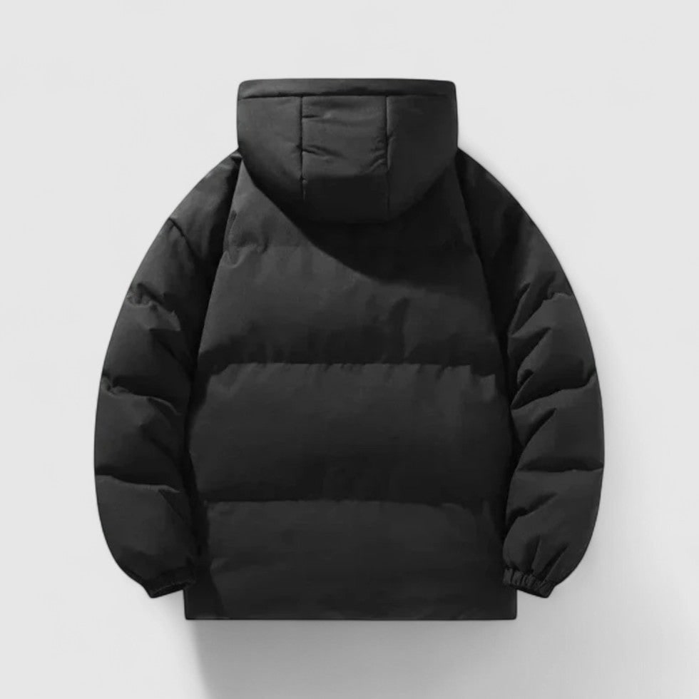 Heren puffer jas met afneembare capuchon en gewatteerd ontwerp