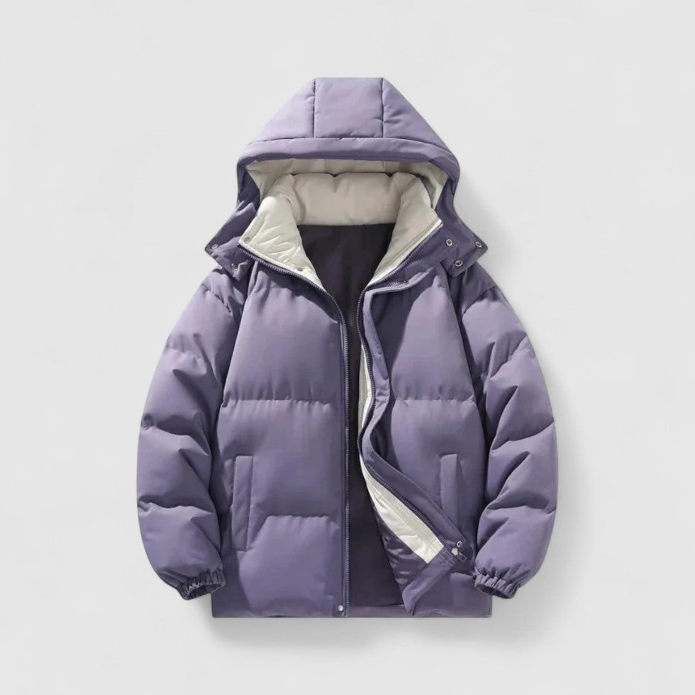 Heren puffer jas met afneembare capuchon en gewatteerd ontwerp