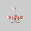 Moderne roze en gouden kroonluchter plafondlamp