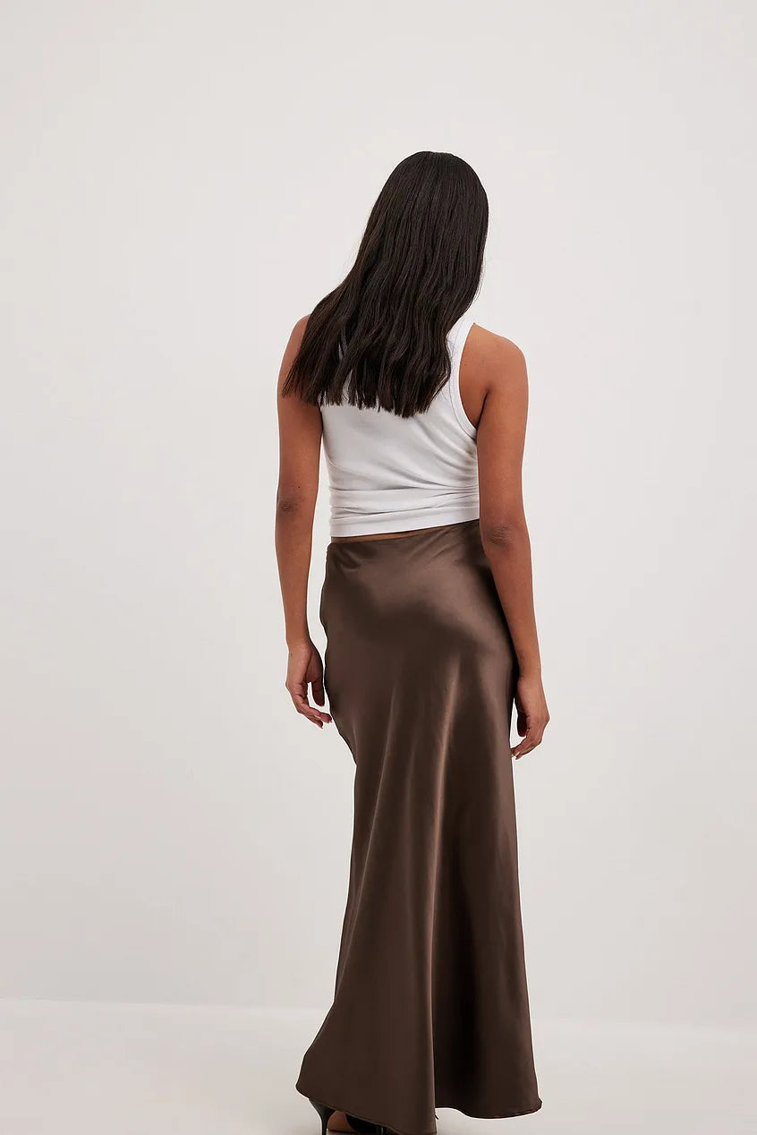 Hoge Taille Satijnen Rok – Leona
