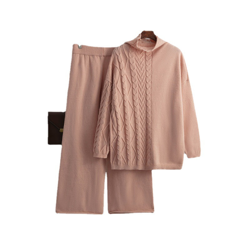 Losse Gebreide 2-Delige Set Wijde Broek En Trui Voor Dames - Carla