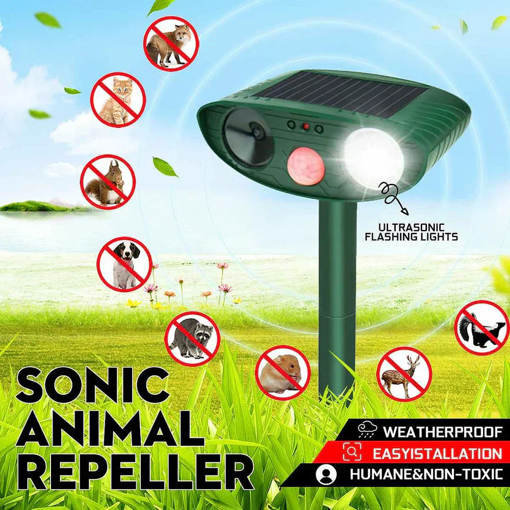 Solar ultrasone hertenverjager voor de tuin