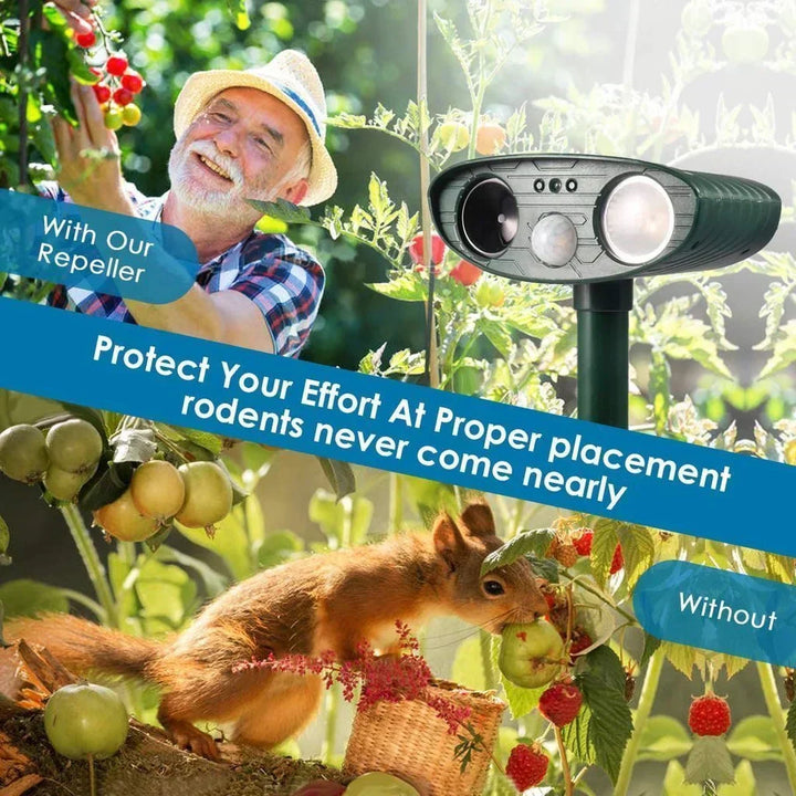 Solar ultrasone hertenverjager voor de tuin