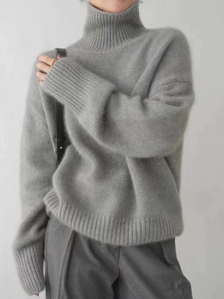 Oversized kasjmieren trui met col voor dames