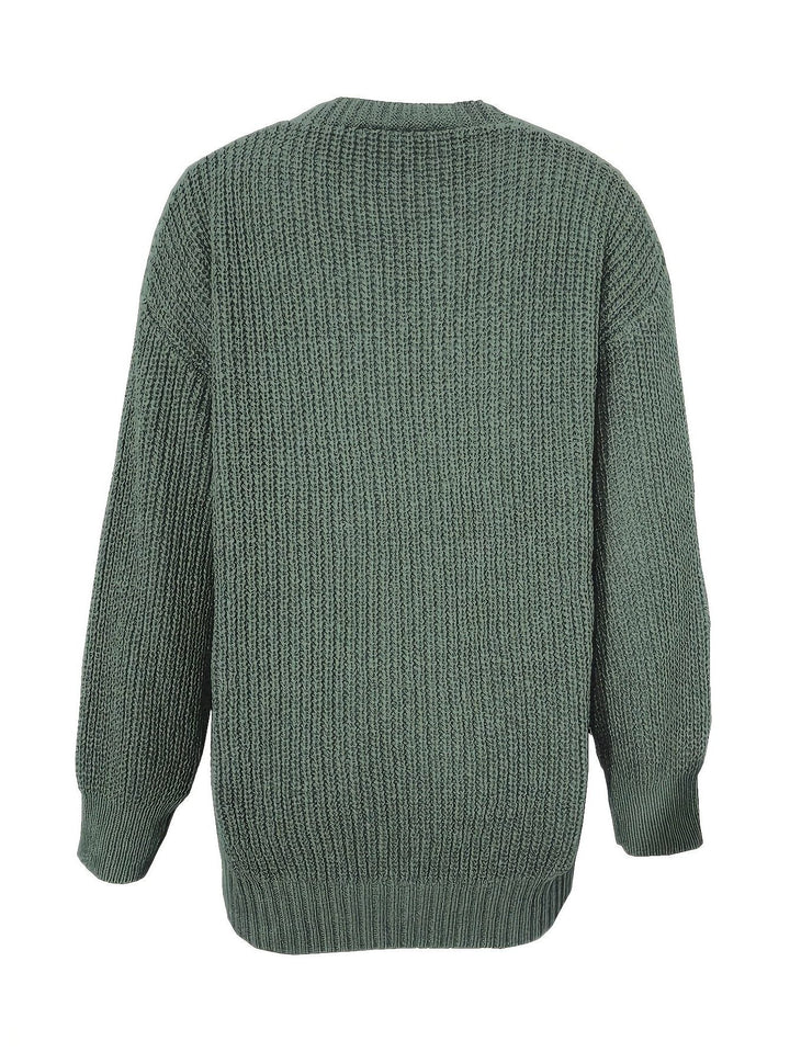 Oversized grofgebreid vest met knoopsluiting voor dames