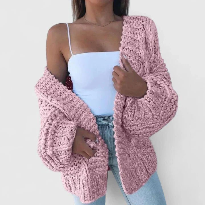Oversized grofgebreid vest voor dames