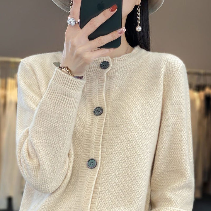 Oversized kasjmieren vest met knoopsluiting voor dames
