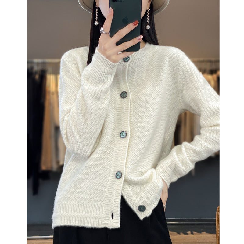 Oversized kasjmieren vest met knoopsluiting voor dames