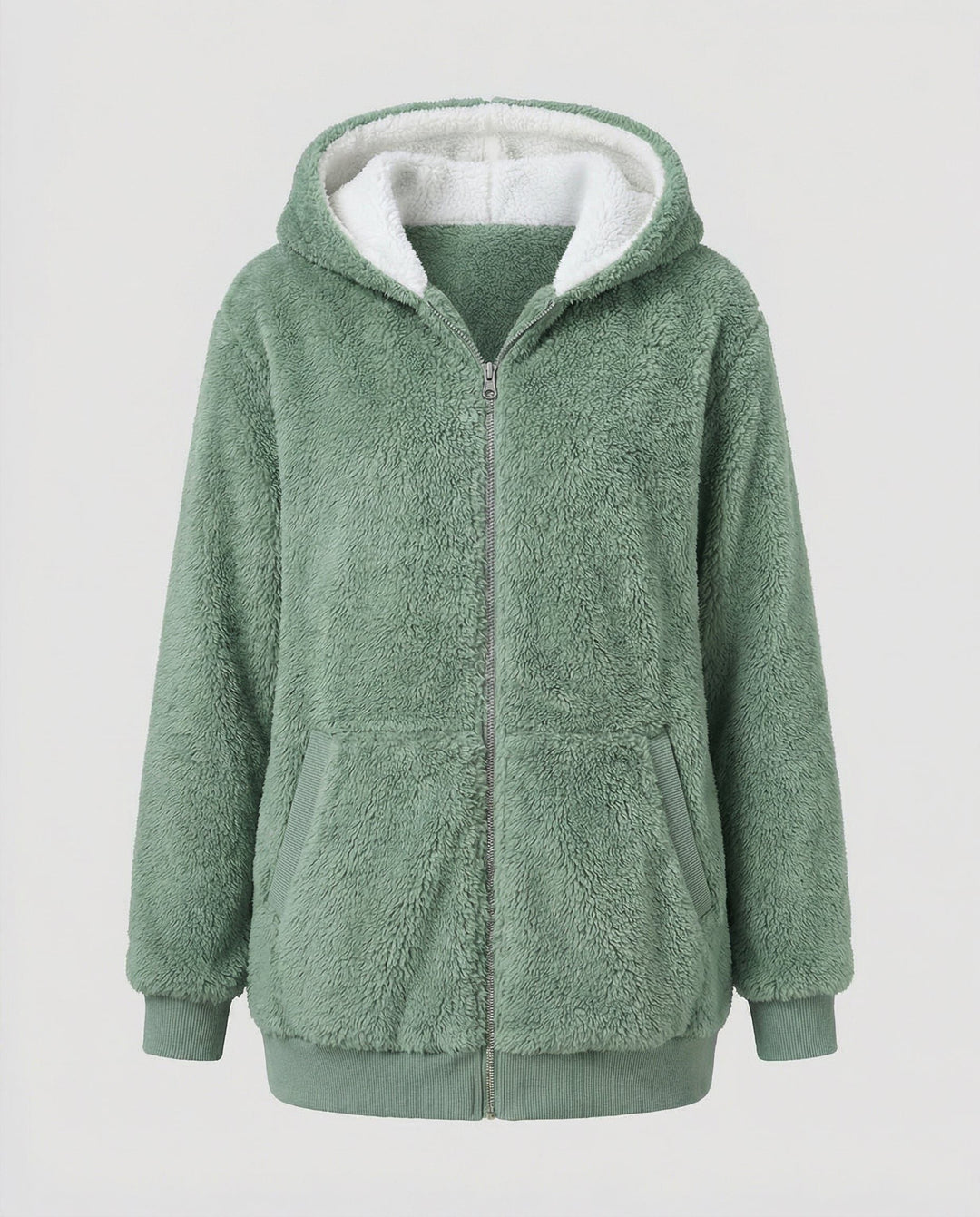 Oversized fleecejack met capuchon en trekkoorden voor dames