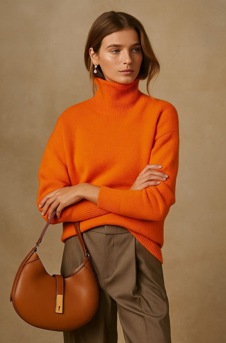 Oversized cashmere trui met col voor dames