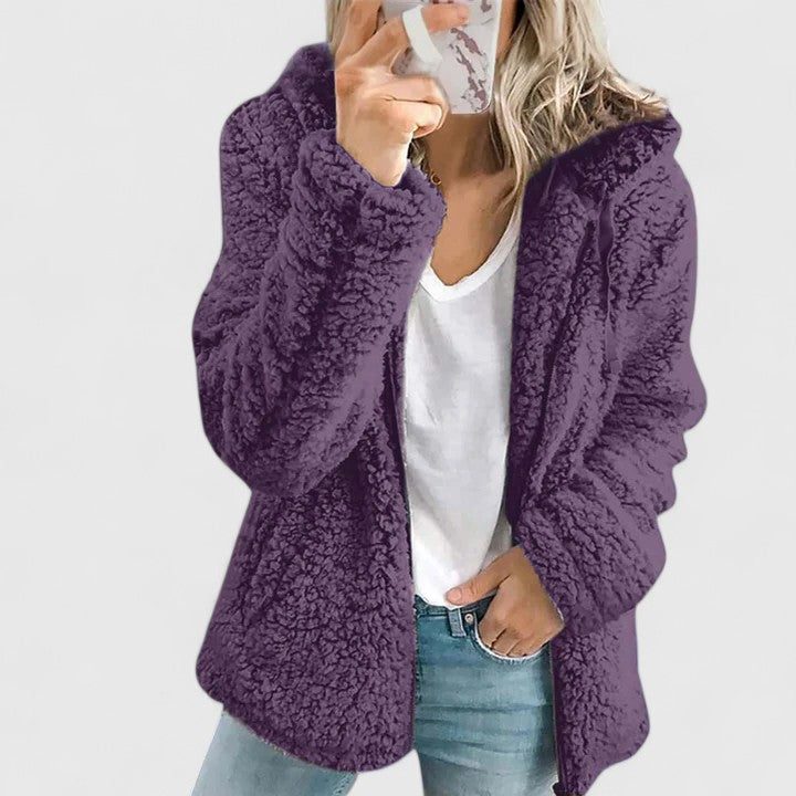Oversized teddyfleece jack voor dames