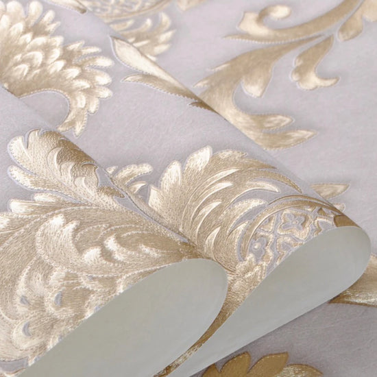 Gouden Textuur Luxe Klassieke 3D Damast Behangdecoratie