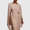Geplisseerde asymmetrische maxi-jurk voor dames