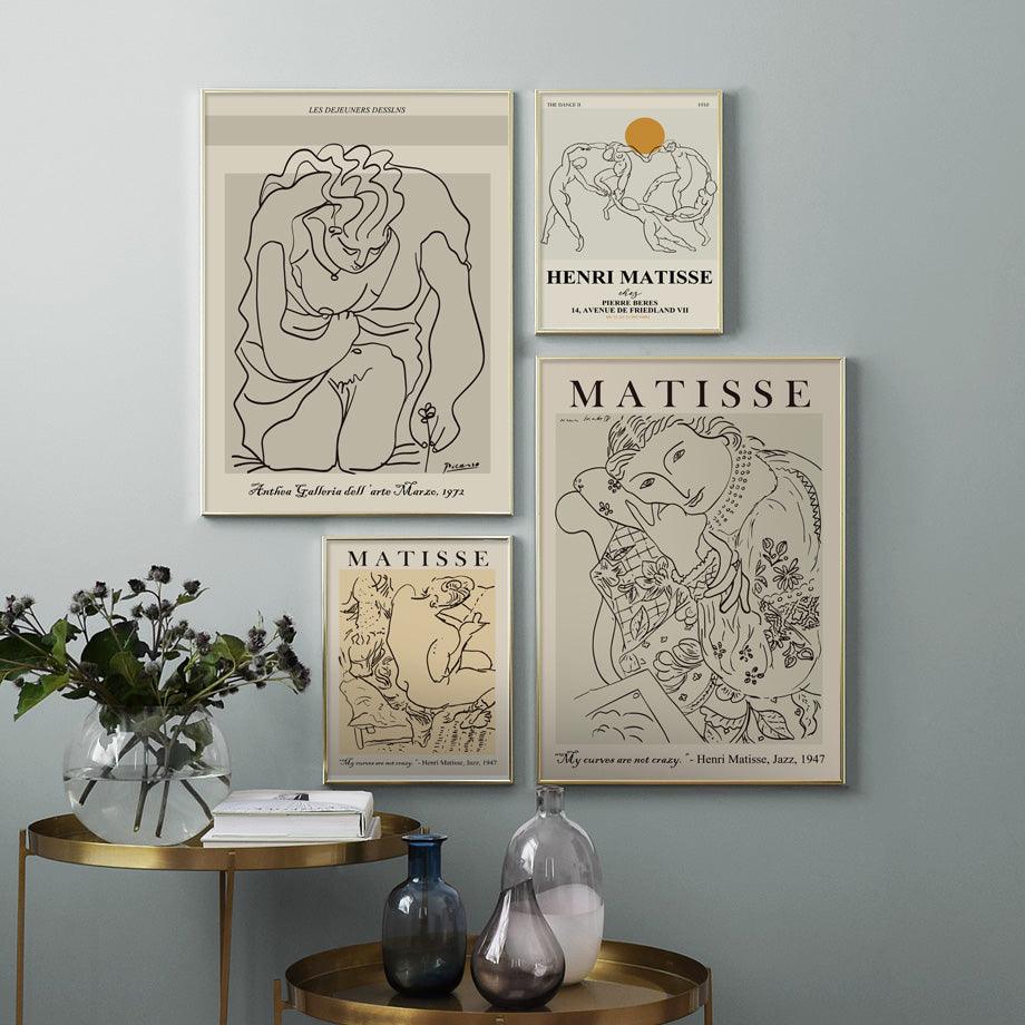 Henri Matisse en Picasso Abstracte Canvas Kunst