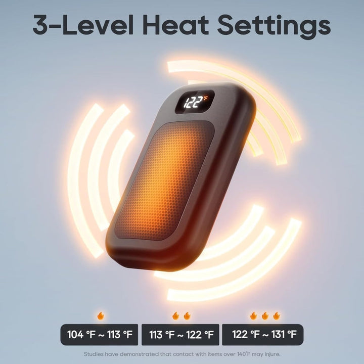 Oplaadbare elektrische handwarmers, herbruikbare zakverwarmer met LED-display en drie warmtestanden