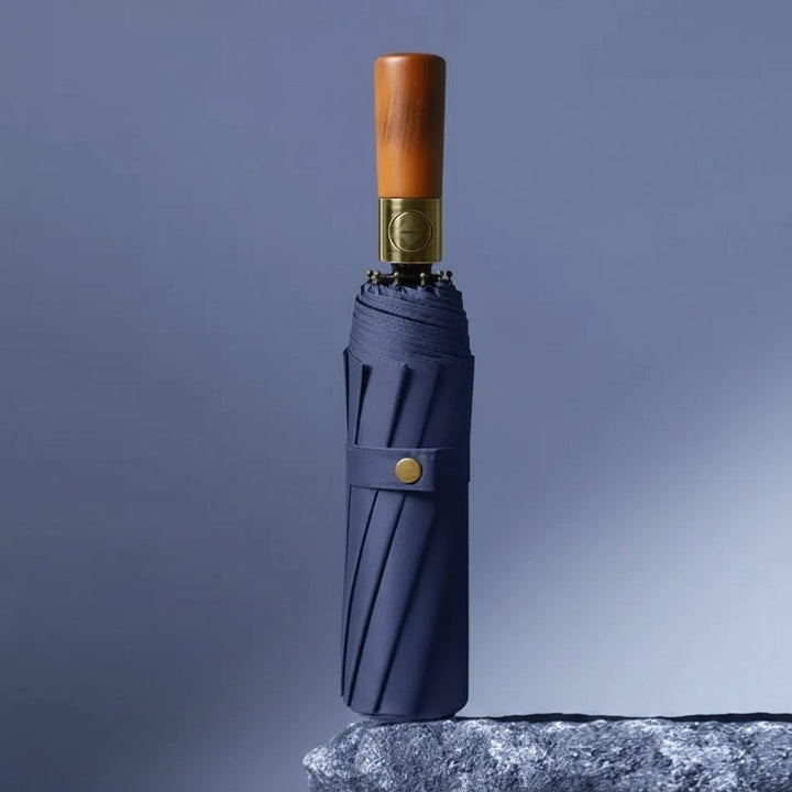 Windbestendige Repel reisparaplu met houten handvat en automatisch opvouwen