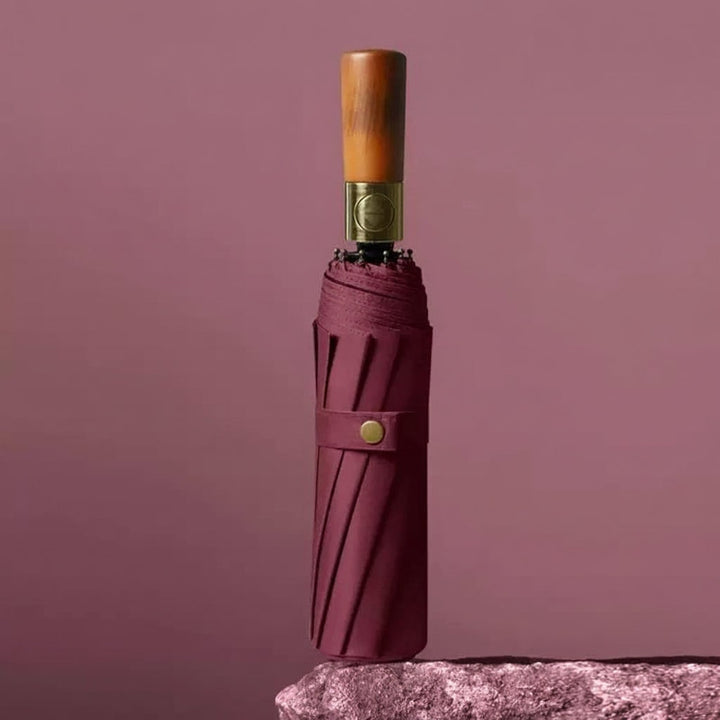 Windbestendige Repel reisparaplu met houten handvat en automatisch opvouwen