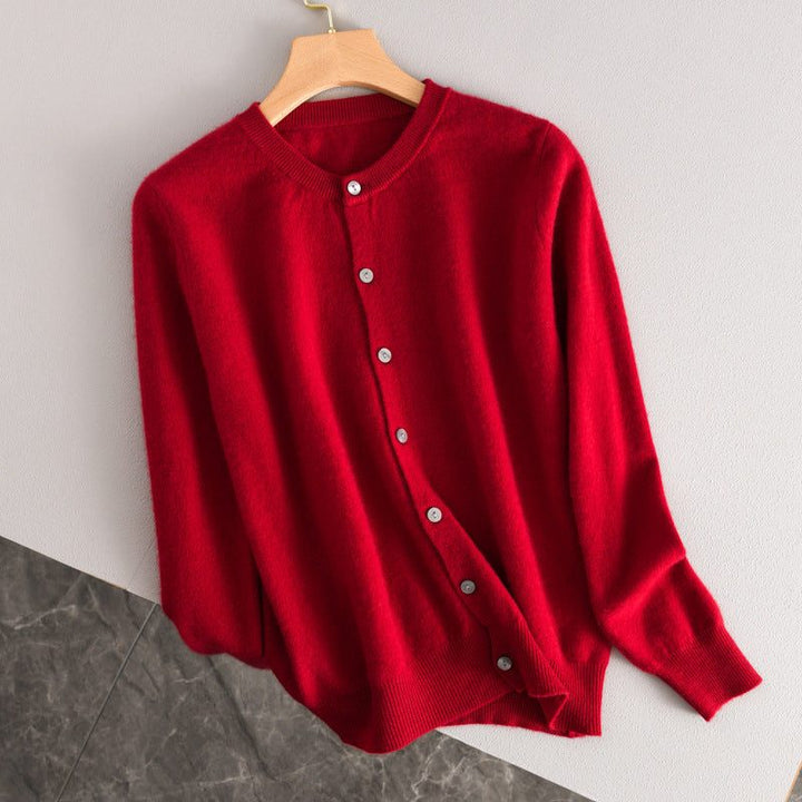 Kasjmieren vest met knoopsluiting voor dames