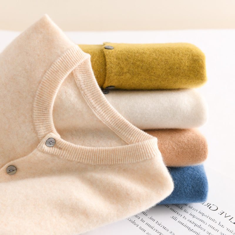 Kasjmieren vest met knoopsluiting voor dames