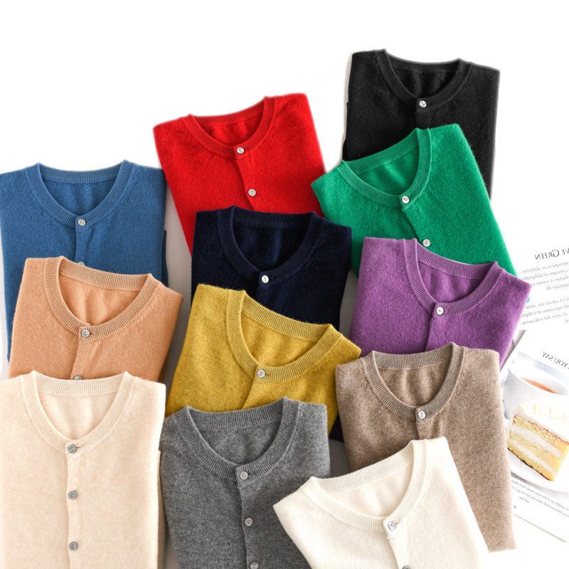 Kasjmieren vest met knoopsluiting voor dames