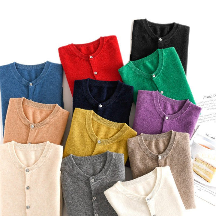 Kasjmieren vest met knoopsluiting voor dames