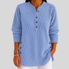 Geribbelde pullover met ronde hals en knoopsluiting voor dames