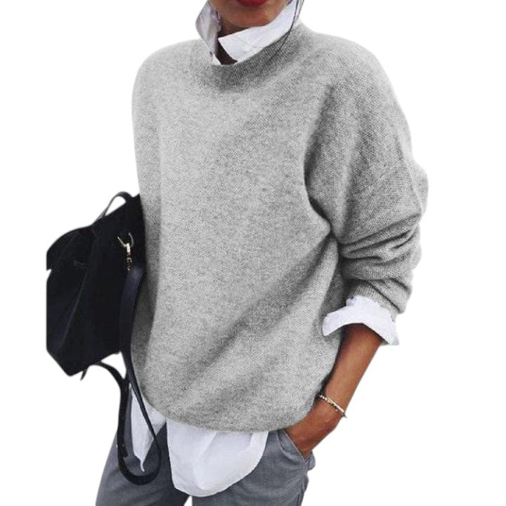 Geribbelde pullover met ronde hals voor dames