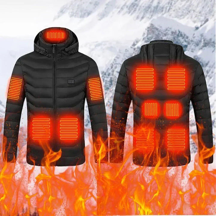 Verwarmde winterjas unisex met 3 warmtestanden