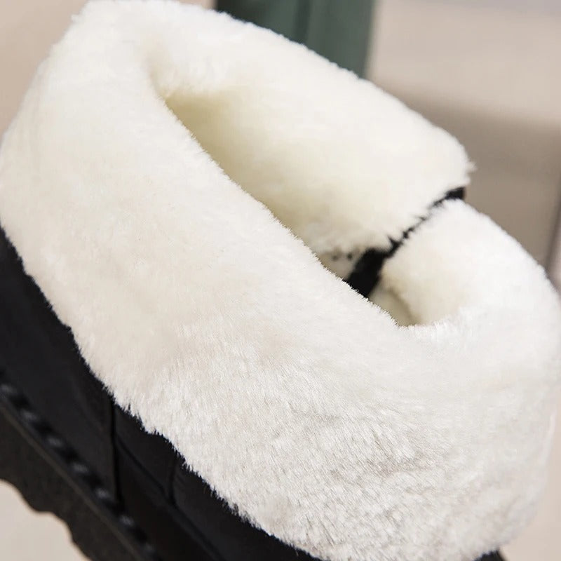 Dames Enkellaarzen Gevoerd met Klittenband - Winterlaars Anti-Slip